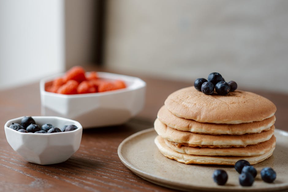 Stack of blueberry pancakes