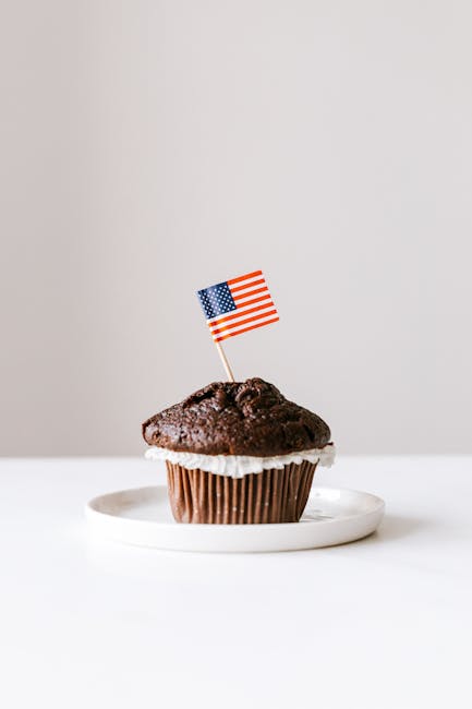Cupcake with US flag representing stability and trust